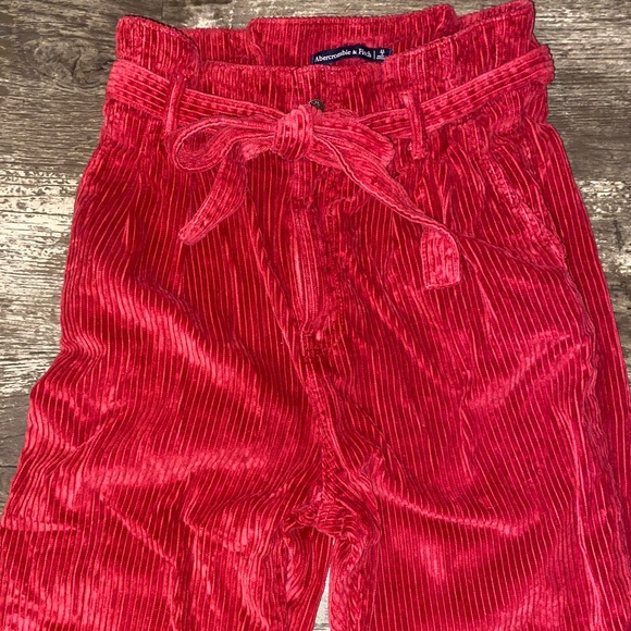Abercrombie & Fitch Red Velvet Pants - Picture 2 of 4